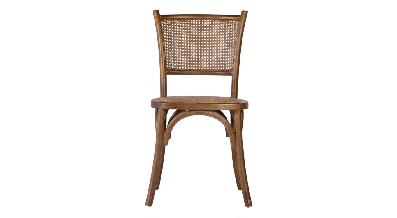 Chaise Bois Rotin Marron 45x42x89cm