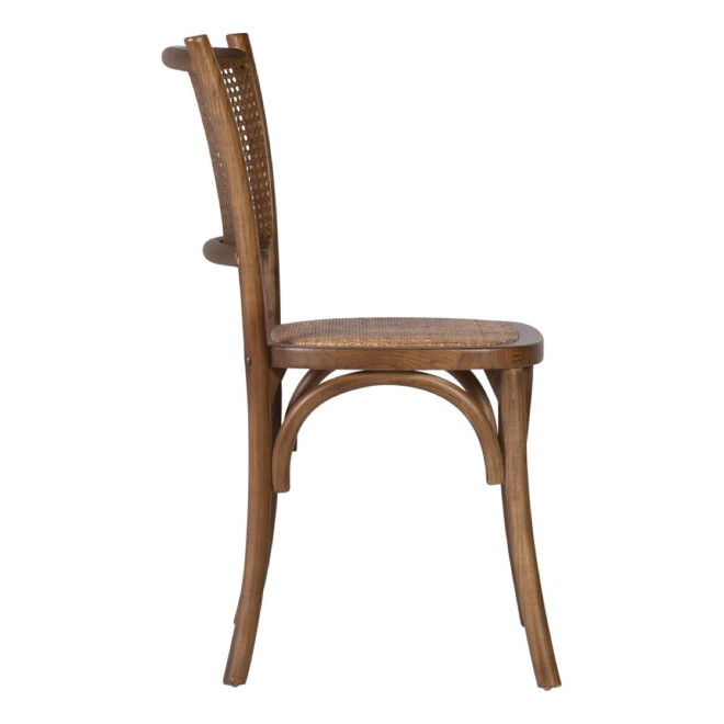 Chaise Bois Rotin Marron 45x42x89cm