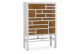 Kommode 18 Schubladen Holz Bronze Weiß 100x40x145cm