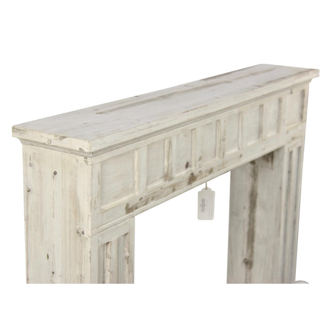 Einfassung Mantel Kamin Holz Cerusé Weiß 108.5x19.5x101.5cm