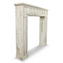 Cornice per camino in legno cerato bianco 108.5x19.5x101.5cm