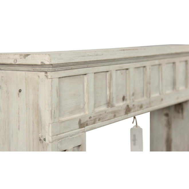 Einfassung Mantel Kamin Holz Cerusé Weiß 108.5x19.5x101.5cm