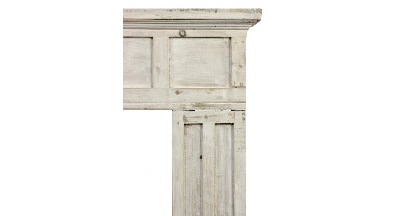 Einfassung Mantel Kamin Holz Cerusé Weiß 108.5x19.5x101.5cm