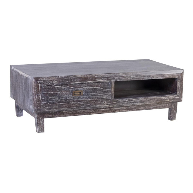 Table Basse 2 Tiroirs Bois Bronze Marron 120x60x40cm