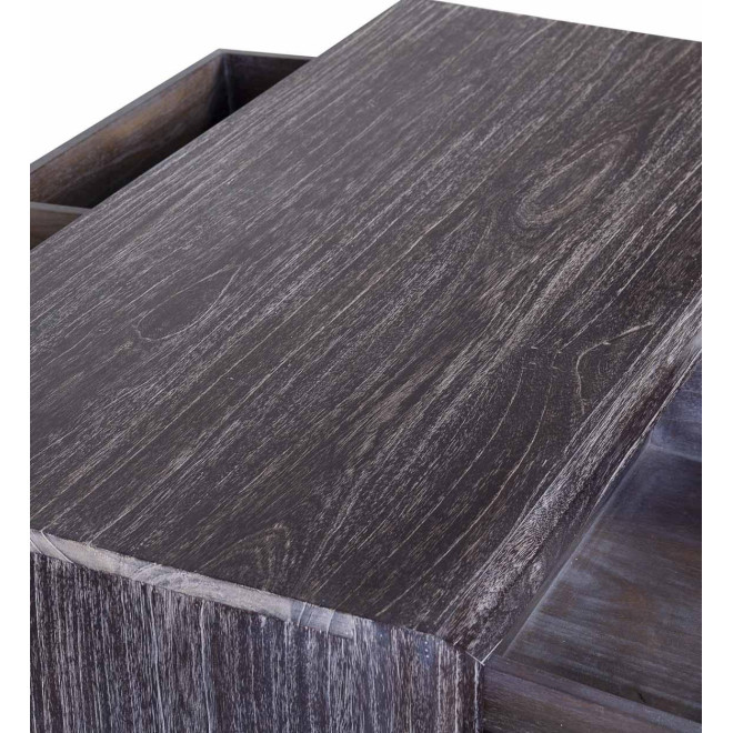 Table Basse 2 Tiroirs Bois Bronze Marron 120x60x40cm