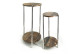 2er-Set Konsolen Holz Stahl Braun 37x37x83cm