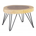 Niedriger Tisch Holz Eisen Braun 70x70x48cm