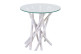 White Glass Wood Coffee Table 50x50x50cm