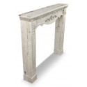 Cornice per caminetto in legno bianco cerato 115x20x101cm