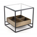 Niedriger Tisch Aluminum Eisen Glas Gold 42x42x40cm