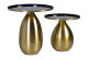 Set of 2 Black Gold Iron Coffee Tables 50x50x52cm
