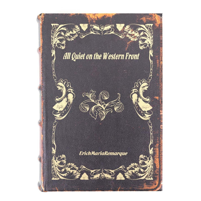 Livre Western Front Carton Similicuir Noir 19x8x20cm