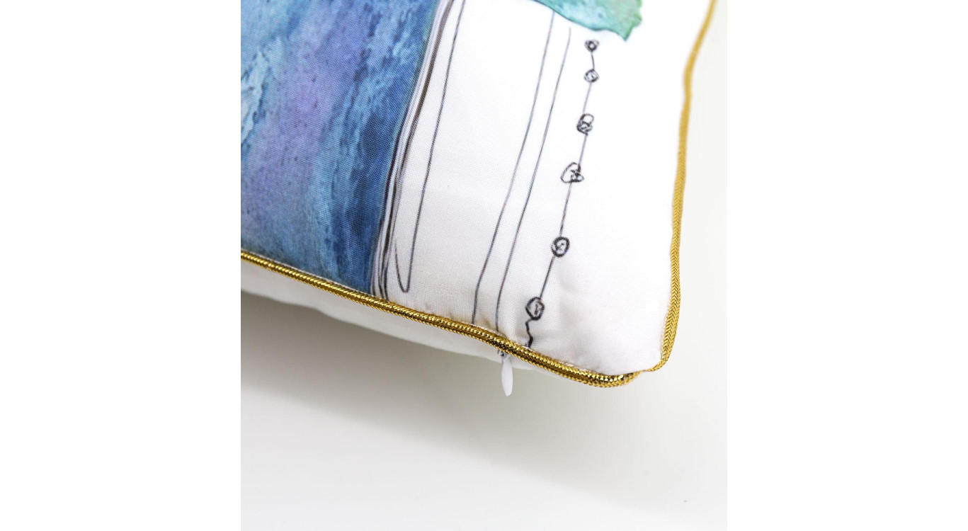 Coussin Polyester Blanc 45x10x45cm
