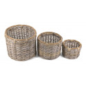 Lot de 3 paniers rotin corde