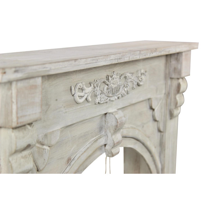 Encadrement Manteau Cheminée Bois Cerusé Blanc 106x21x100cm