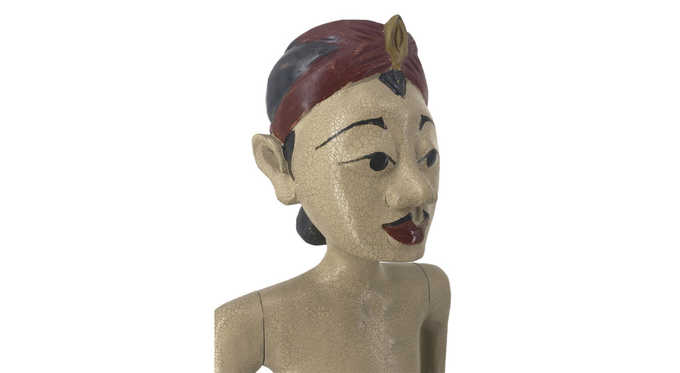 Lots de 2 Statue Bois Noir 25x18x100cm