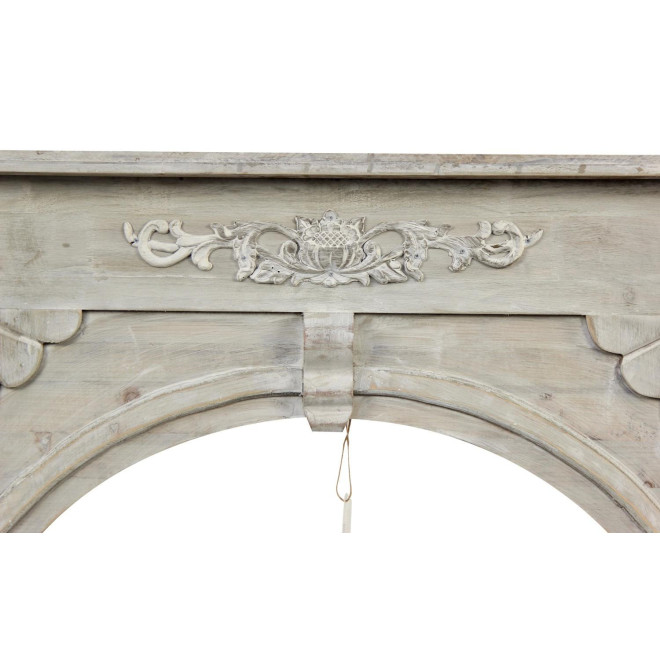 Rahmen Mantel Kamin Holz Cerusé Weiß 106x21x100cm