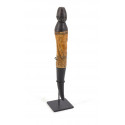 Statue Knochen Eisen Schwarz 7x7x24cm