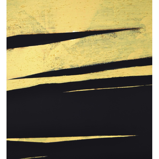 Tableau Bois Toile Or 100x140cm