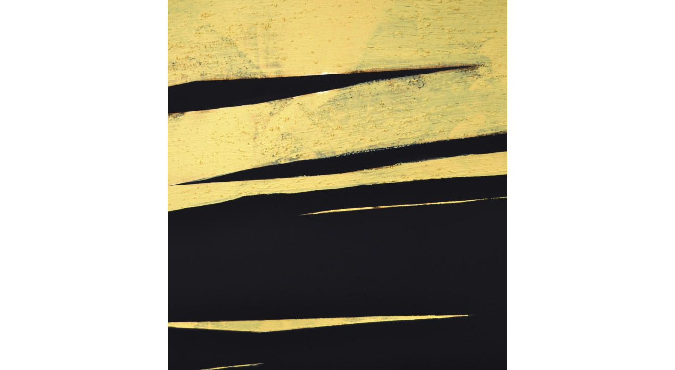Tableau Bois Toile Or 100x140cm