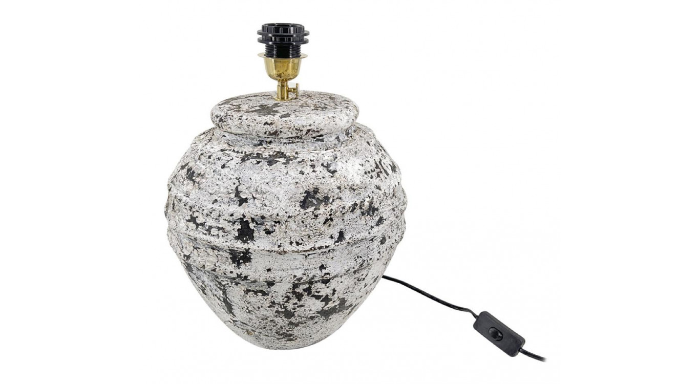 Lampe TerreCuite Blanc 30x30x40cm