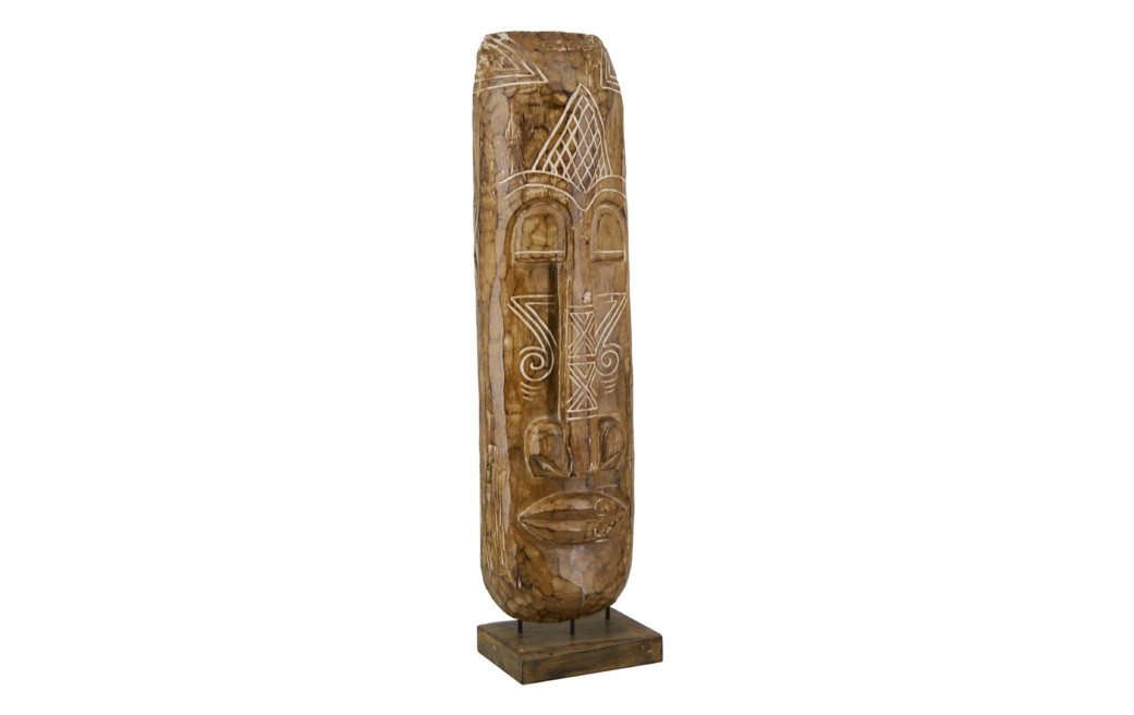 Statue Bois Marron 35x25x130cm