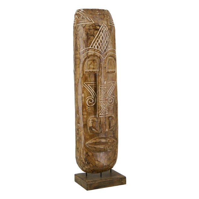 Statue Bois Marron 35x25x130cm