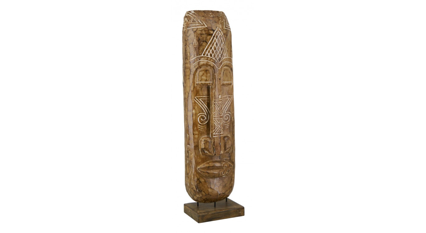 Statue Bois Marron 35x25x130cm