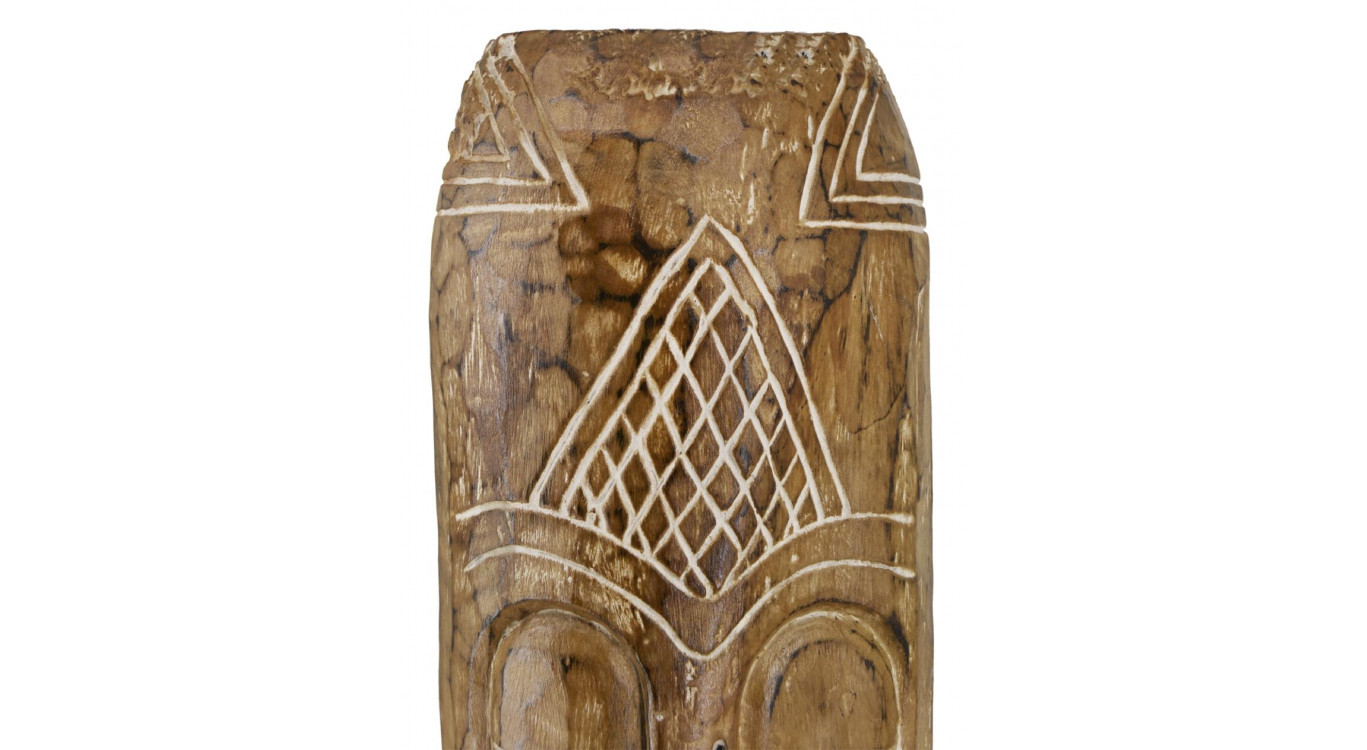 Statue Bois Marron 35x25x130cm