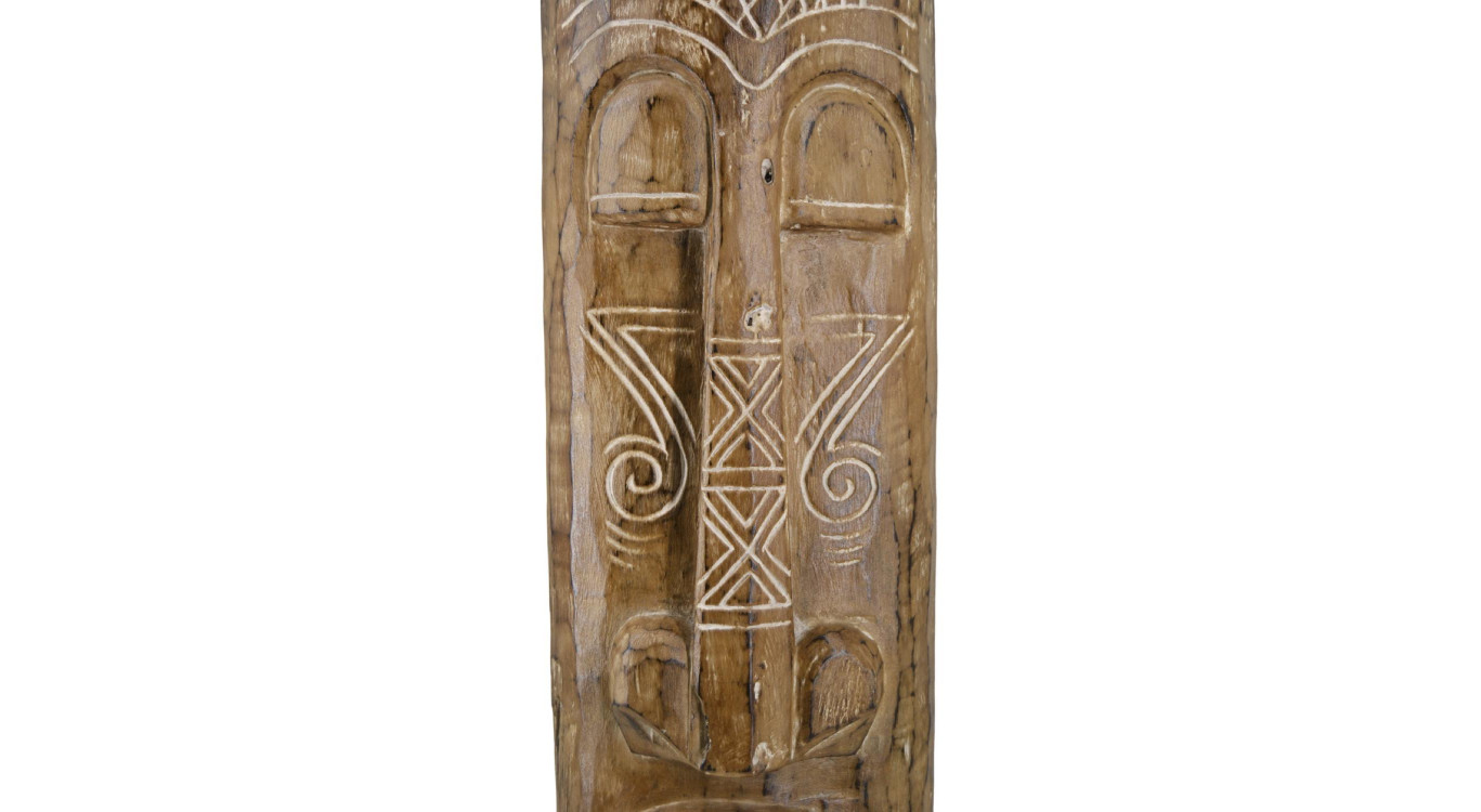Statue Bois Marron 35x25x130cm