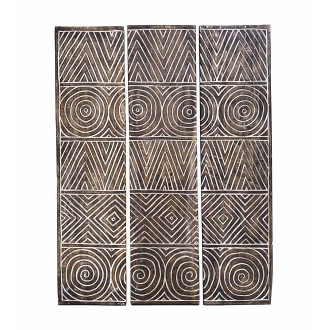 Triptyque Bois Marron 105x2x140cm