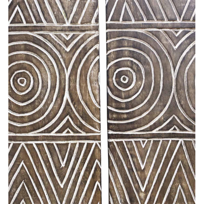 Triptyque Bois Marron 105x2x140cm