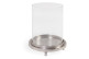 Kerzenhalter Glas Aluminium Silber 28x28x38cm