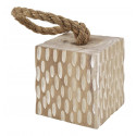 Türstopper Holz Seil Braun 10x10x30cm