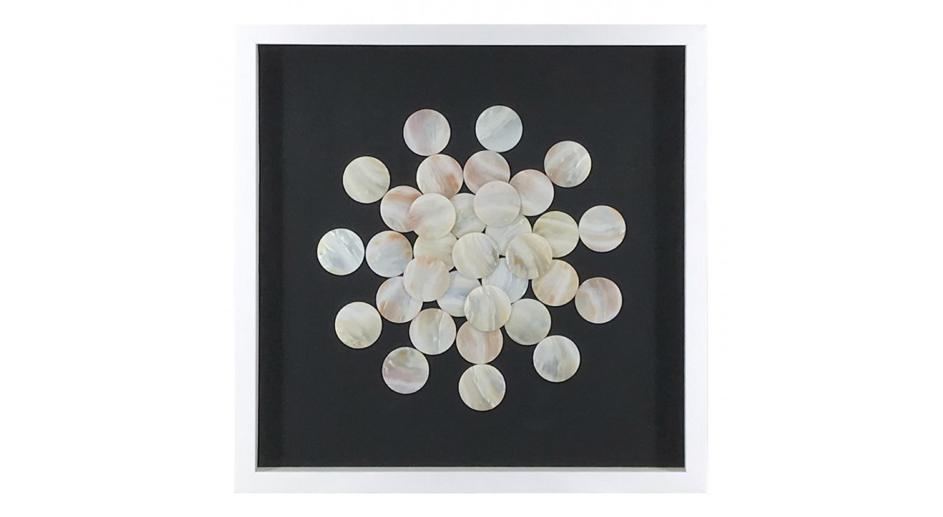 Tableau Verre Nacre Noir 60x60cm