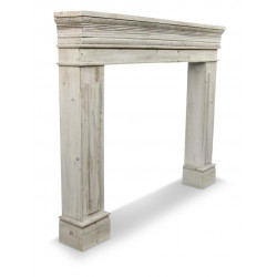 Encadrement Manteau Cheminée Bois Cerusé Blanc 120x17x98.5cm