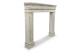 Marco de chimenea de madera cerusa blanca 120x17x98.5cm