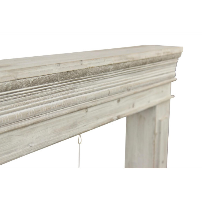 Einfassung Mantel Kamin Holz Cerusé Weiß 120x17x98.5cm