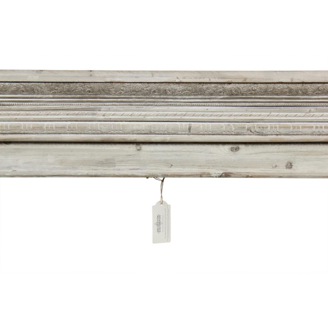 Einfassung Mantel Kamin Holz Cerusé Weiß 120x17x98.5cm