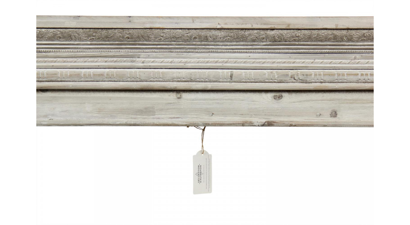 Einfassung Mantel Kamin Holz Cerusé Weiß 120x17x98.5cm