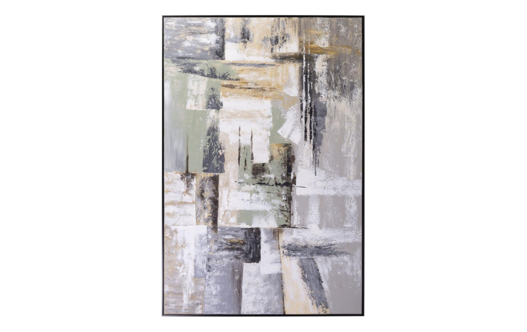 Tableau Bois Toile Gris 120x5x180cm