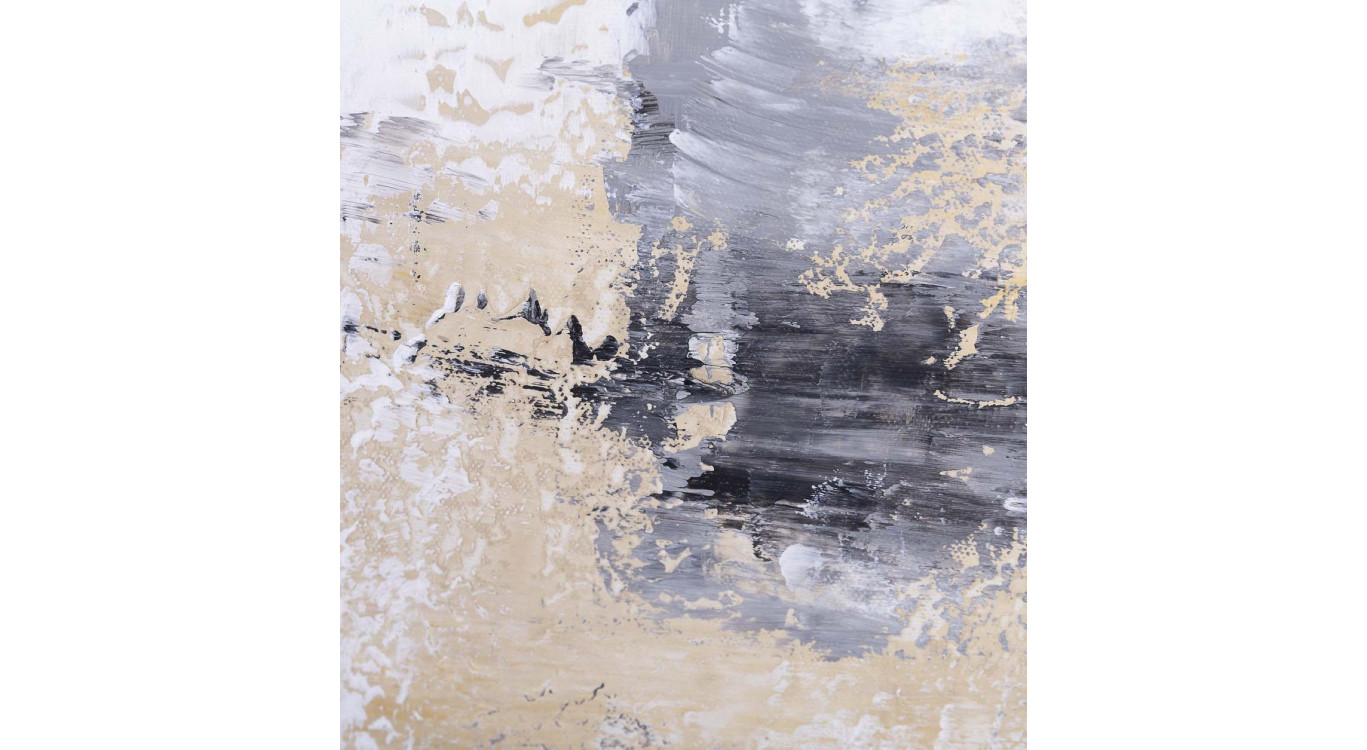 Tableau Bois Toile Gris 120x5x180cm