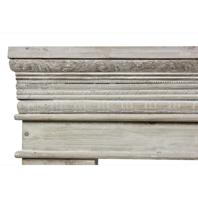 Einfassung Mantel Kamin Holz Cerusé Weiß 120x17x98.5cm