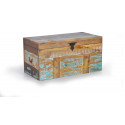 Truhe Holz Eisen Braun 80x40x40cm