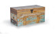 Brown Wooden Iron Chest 80x40x40cm