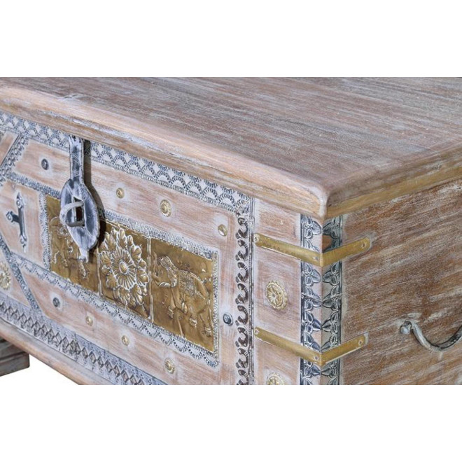 Coffre Bois Bronze Marron 80x40x45cm