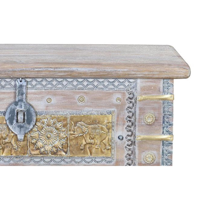 Coffre Bois Bronze Marron 80x40x45cm