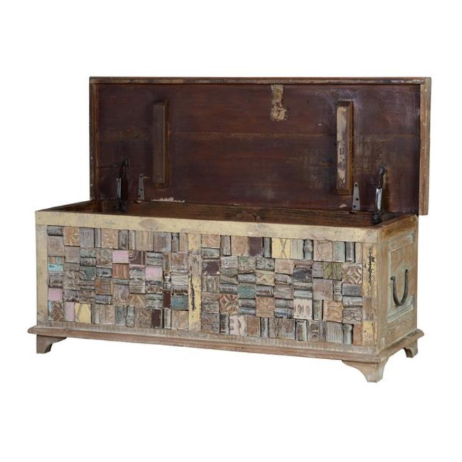 Coffre Bois Marron 106x36x41cm