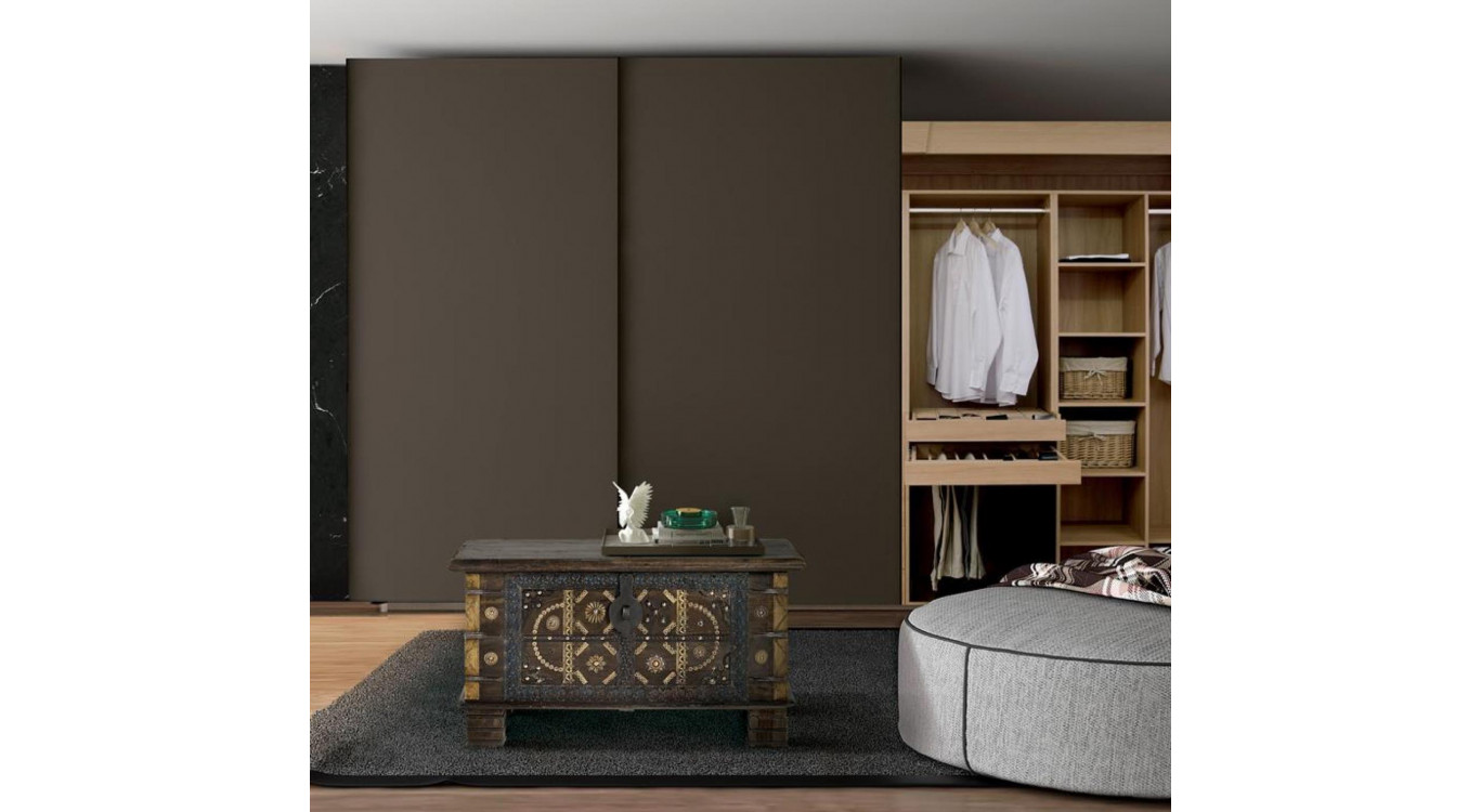 Coffre Bois Bronze Marron 80x40x46cm
