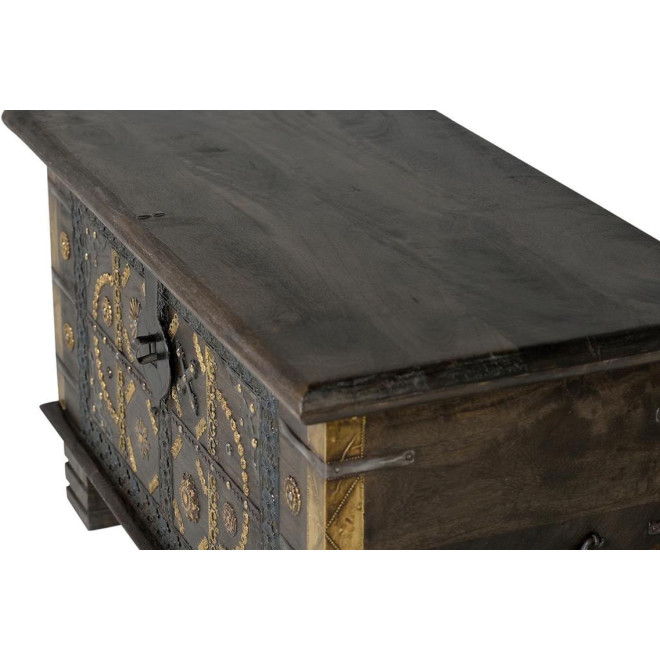 Coffre Bois Bronze Marron 80x40x46cm